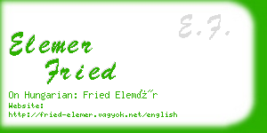 elemer fried business card